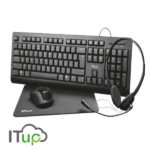 Combo Trust Primo de teclado, mouse, audífonos y pad mouse