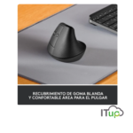 MOUSE LOGITECH VERTICAL GRIS ZURDO LIFT NEGRO - Imagen 2